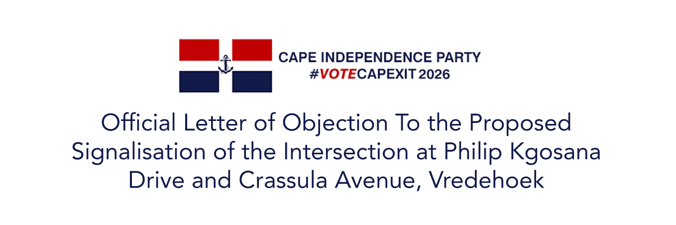 Official_Letter_of_Objection_To_the_Proposed_Signalisation_of_the_Intersection_at_Philip_Kgosana_Drive_and_Crassula_Avenue_Vredehoek